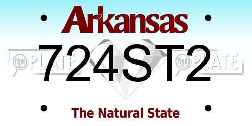 724ST2 Arkansas License Plate