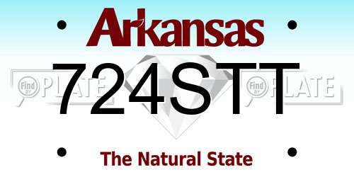 724STT Arkansas License Plate