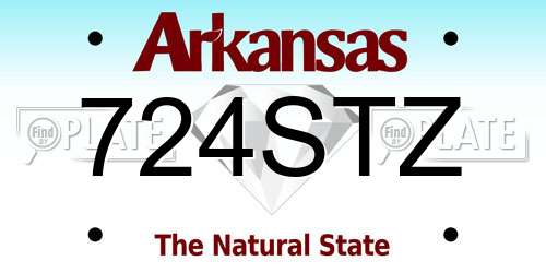 724STZ Arkansas License Plate