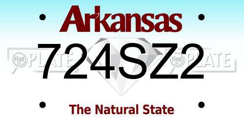 724SZ2 Arkansas License Plate