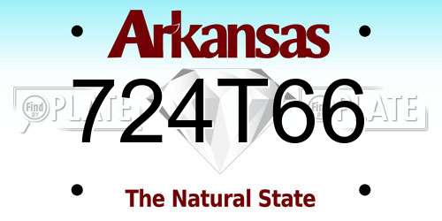 724T66 Arkansas License Plate