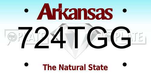 724TGG Arkansas License Plate