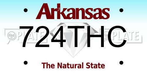 724THC Arkansas License Plate