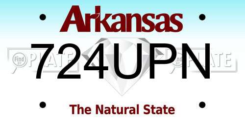 724UPN Arkansas License Plate