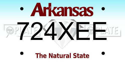 724XEE Arkansas License Plate