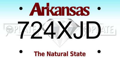 724XJD Arkansas License Plate
