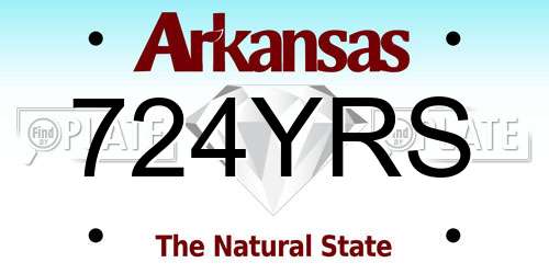 724YRS Arkansas License Plate