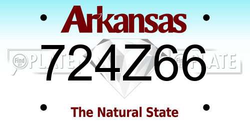 724Z66 Arkansas License Plate
