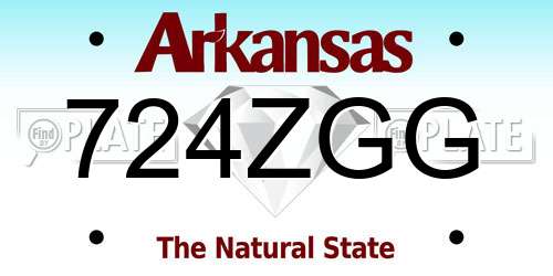 724ZGG Arkansas License Plate