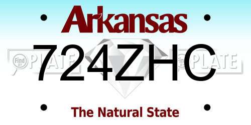 724ZHC Arkansas License Plate