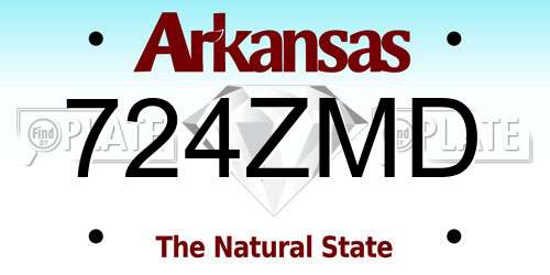 724ZMD Arkansas License Plate