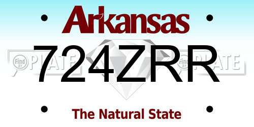 724ZRR Arkansas License Plate