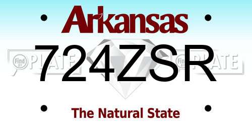 724ZSR Arkansas License Plate