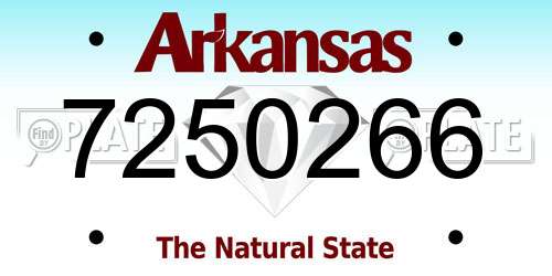 7250266 Arkansas License Plate