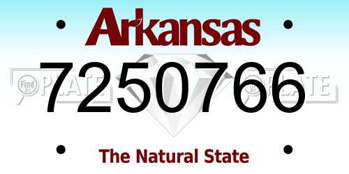 7250766 Arkansas License Plate