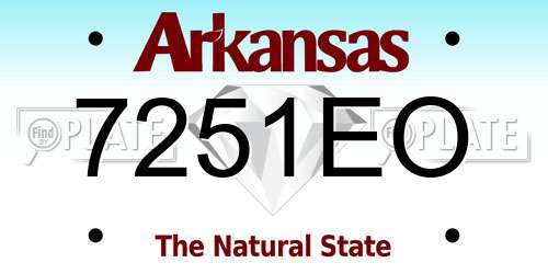 7251EO Arkansas License Plate