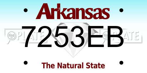 7253EB Arkansas License Plate