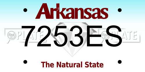 7253ES Arkansas License Plate