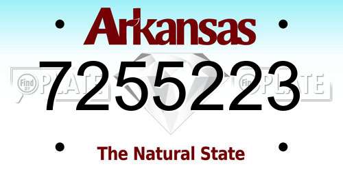 7255223 Arkansas License Plate