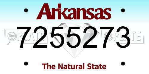 7255273 Arkansas License Plate