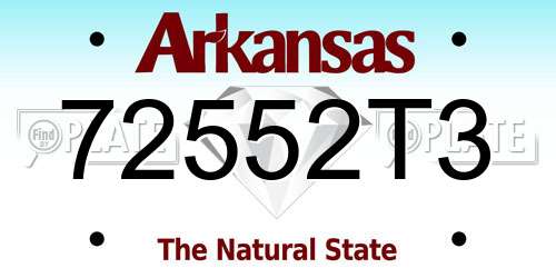 72552T3 Arkansas License Plate