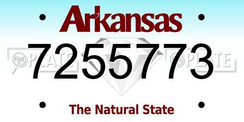 7255773 Arkansas License Plate