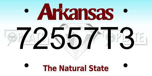 72557T3 Arkansas License Plate