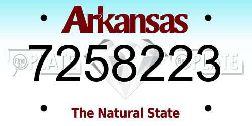 7258223 Arkansas License Plate