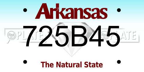 725B45 Arkansas License Plate
