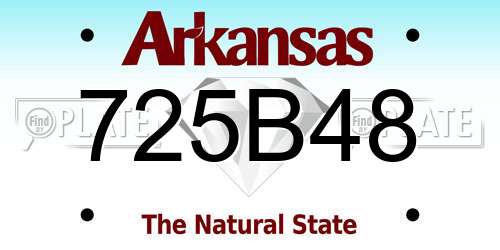 725B48 Arkansas License Plate