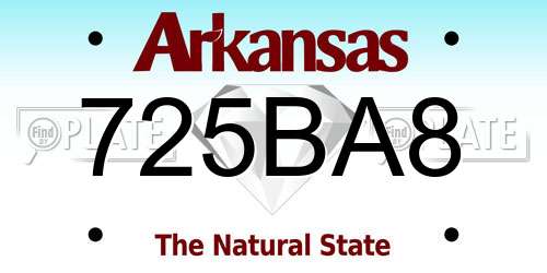 725BA8 Arkansas License Plate
