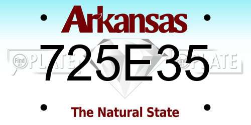 725E35 Arkansas License Plate