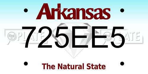 725EE5 Arkansas License Plate