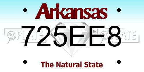 725EE8 Arkansas License Plate