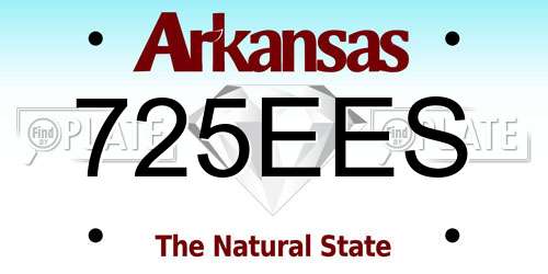725EES Arkansas License Plate
