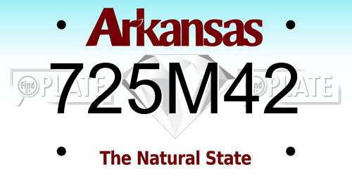 725M42 Arkansas License Plate