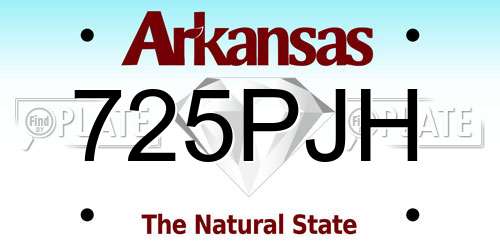 725PJH Arkansas License Plate