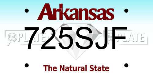 725SJF Arkansas License Plate