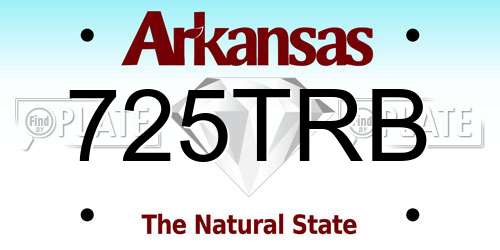 725TRB Arkansas License Plate