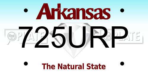 725URP Arkansas License Plate