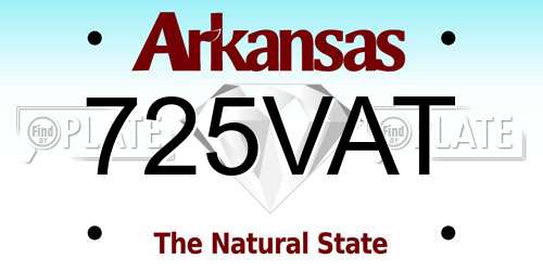 725VAT Arkansas License Plate