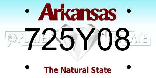 725Y08 Arkansas License Plate
