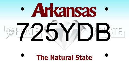 725YDB Arkansas License Plate
