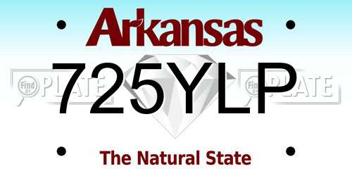 725YLP Arkansas License Plate
