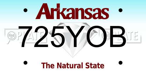 725YOB Arkansas License Plate