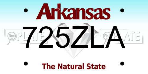 725ZLA Arkansas License Plate