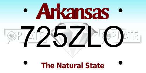 725ZLO Arkansas License Plate