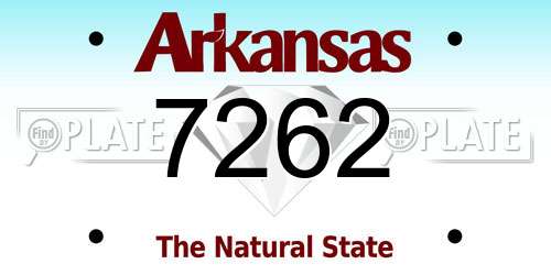 7262 Arkansas License Plate