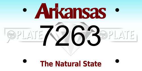 7263 Arkansas License Plate