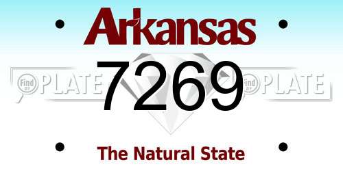 7269 Arkansas License Plate